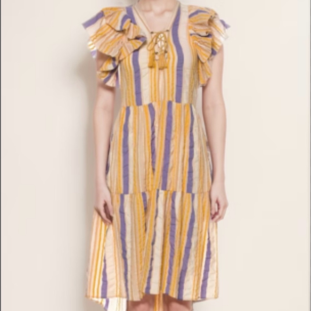 Ulla Johnson Multicolor Lace-Up Blouse